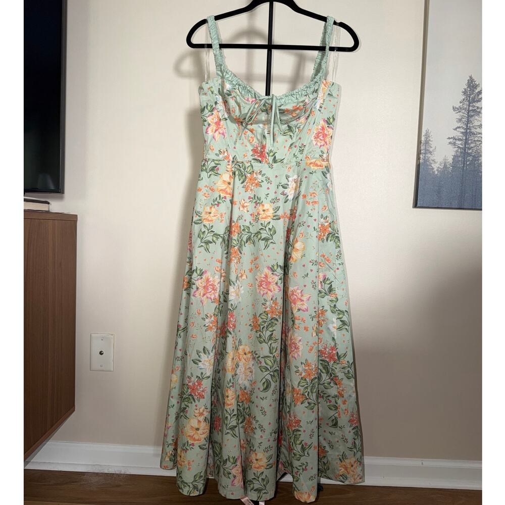 Green Cottage Floral House of CB Dress Size M - Picture 11 of 11